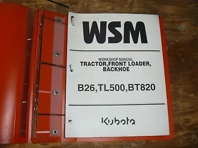 Buy Kubota B26 Tractor Loader Backhoe Shop Service Repair Manual • 259$
