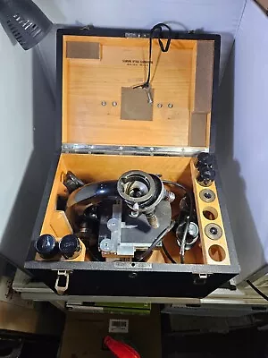 Buy Vintage Zeiss  Winkel 4 Lens Microscope Sold With Key To Box • 125$