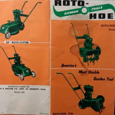 Buy Roto-Hoe Roto-Cutter 1952 Walk-Behind Tiller Garden Tractor Color Sales Brochure • 37.39$