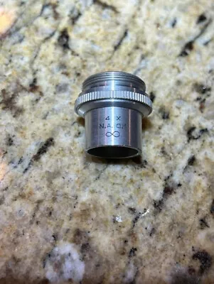 Buy ✅ AO Spencer 4X N.A. 12 Microscope Objective Lens  Made In USA Cat 1075 ✅ • 26.95$