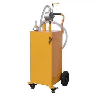 Buy 35 Gallon Gas Fuel Diesel Caddy Transfer Tank Container W/ Rotary Pump Auto New • 239.99$
