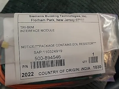 Buy NEW Siemens Cerberus Pyrotronics TRI-B6M Fire Alarm Interface Mini Module. NIB • 545$