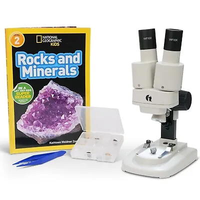 Buy IQCREW Amscope Kids 20X Portable LED Microscope + Rock & Minerals + Book • 53.99$