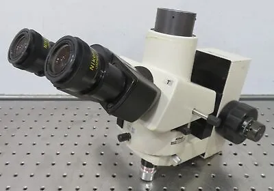 Buy C191828 Nikon Trinocular Microscope Head 10X Eye Vertical Illuminator Focus Assy • 300$
