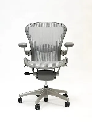 Buy Herman Miller Aeron Mesh Office Desk Chair Large C Fully Adj Lumbar Silver • 769.99$