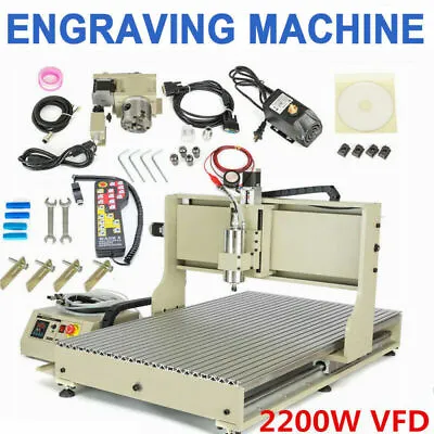 Buy VFD Engraver USB 2.2KW 4 Axis CNC6090GZ 3D Metal Milling Engraving Machine+RC X1 • 2,479.05$