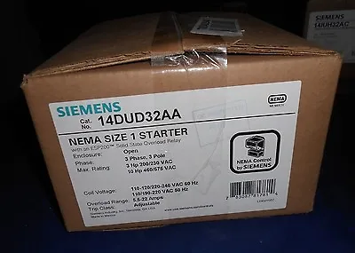 Buy SIEMENS Starter 14DUD32AA NEMA SZ 1 - NEW IN BOX  • 475$