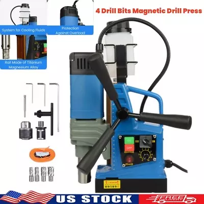 Buy 4 Drill Bits Magnetic Drill Press 1300W 700 PRM Portable Mag Drill Press 2922lbf • 274.81$
