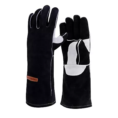 Buy Leather Forge MIG Welding Gloves, Made With Kevlar, Barbecue, Fireplace, Welder • 20.99$