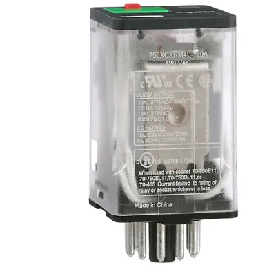Buy Schneider Electric 750Xcxrm4l-120A General Purpose Relay, 120V Ac Coil Volts, • 18.79$
