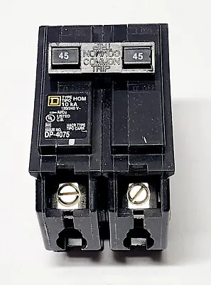 Buy Square D Homeline HOM245 2 Pole 45 Amp 120/240V Plug In Type HOM Circuit Breaker • 19.99$