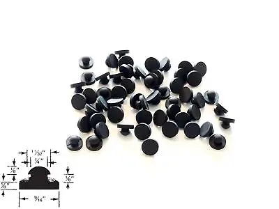 Buy 25 Push-in Rubber Bumper Feet Stem Stoppers/Hole Plug 1/8 Groove - Fits 1/4 Hole • 14.24$