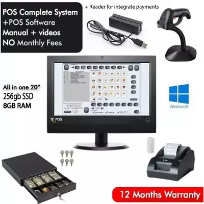 Buy Retail POS System All In One Cash Register Express Retail Point Of Sale + Reader • 499$