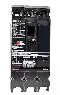 Buy Siemens HHED63B040 Bolt-On 40Amp 3Pole 600Volt Molded Case Circuit Breaker • 195$