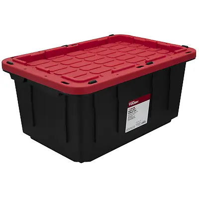 Buy Hyper Tough  Snap Lid Plastic Storage Bin Container,Black With Red Lid,17 Gallon • 17.18$