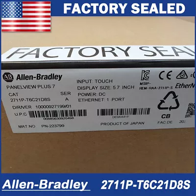 Buy New AB 2711P-T6C21D8S Allen-Bradley HMI PanelView Plus 7 Graphic Terminal US • 1,135$