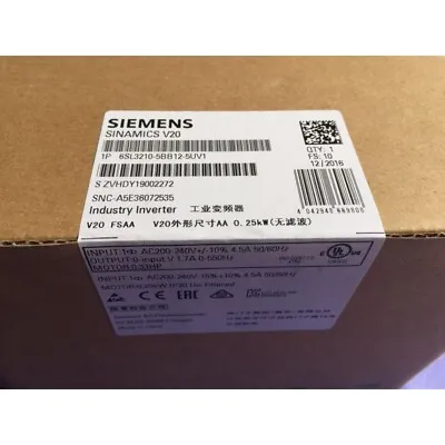 Buy Siemens 6sl3210-5bb12-5uv1 6sl32105bb125uv1 1psc New • 170$