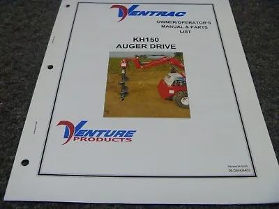 Buy Ventrac KH150 Auger Drive Parts Catalog & Owner Operator Manual OM-KHA02 • 88.75$