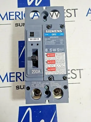 Buy NEW Siemens QR22B200 QR2 2 Pole 200 Amp 10kA@240V Circuit Breaker • 269$