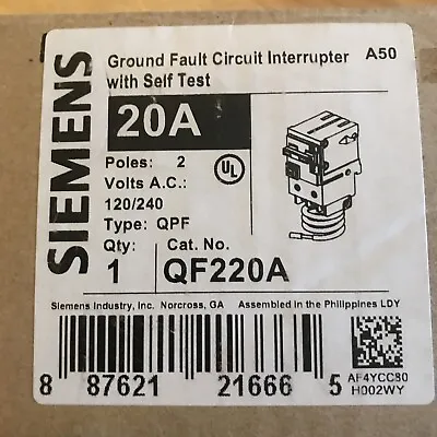 Buy Siemens QF220A Series QF Ground Fault Circuit Breaker • 135.99$