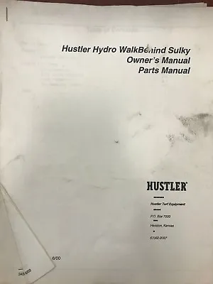 Buy Hustler Owners & Parts Manual Hydro Walk Behind Sulky Mowers #345645  • 5$