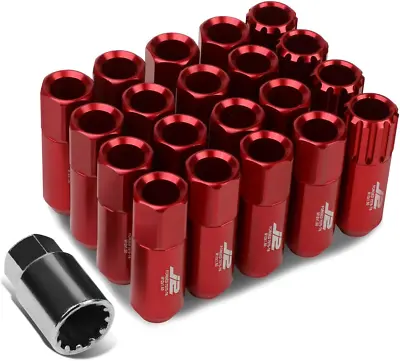 Buy 7075 Aluminum Red M12 X 1.5 16Pcs L: 60Mm Open End Lug Nut W/4Pcs Lock+Key • 58.88$