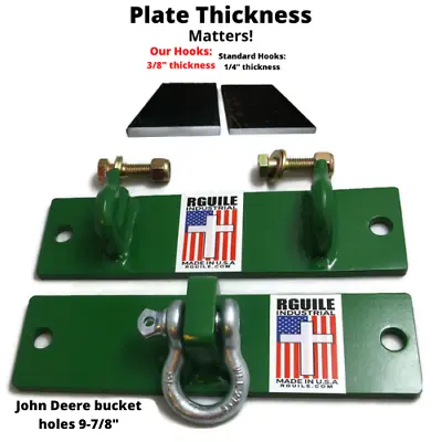 Buy Bolt On Tractor Bucket Hook Attachment 2 Hooks 1/2 Shackle Made In USA Free Ship • 99.99$