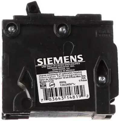 Buy Siemens Q120 20-Amp 1 Pole 120-Volt Circuit Breaker  • 7.95$