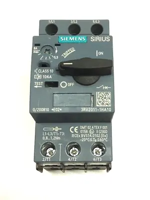 Buy Siemens Circuit Breaker 3RV2011-1HA10 Sirius *E02* G/200810 3 Phase 3 Poles VAC • 29.98$