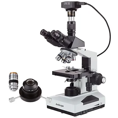 Buy AmScope 40X-2000X Trinocular Darkfield Microscope + 100X Iris Objective + 3.1MP • 1,380.99$