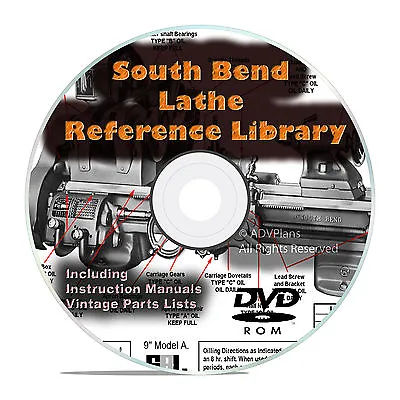 Buy South Bend Lathe Reference Library, Parts List, Learn How To Run A Lathe DVD V26 • 9.95$
