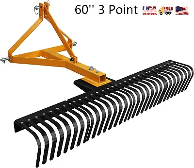 Buy 3 Point 60'' Landscape Rock Rake Rotationable For Category 1 Skid Steer Tractors • 378.99$