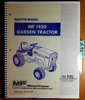 Buy Massey Ferguson MF 1450 Garden Tractor Parts Book Catalog Manual 651 402 M91 '79 • 25.99$