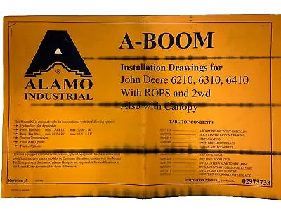 Buy Alamo A-Boom Mower Assembly Installation Drawings For John Deere 6210 6310 6410 • 179.99$