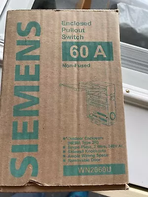 Buy Siemens WN2060U Enclosed Pullout Switch • 30$