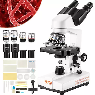 Buy VEVOR Compound Microscope Binocular/Trinocular 40X-2500X/5000X Mechanical Stage • 165.99$