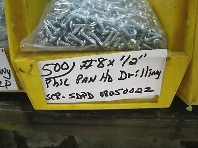 Buy (500)   #8 X 1/2  Self Tapping Screws Phillips Pan Head Self Drilling Screws  • 19.99$