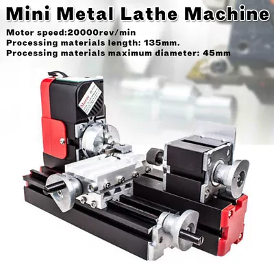 Buy Mini Motorized Lathe Machine 24W Tool Metal Woodworking Hobby Modelmaking • 165.99$