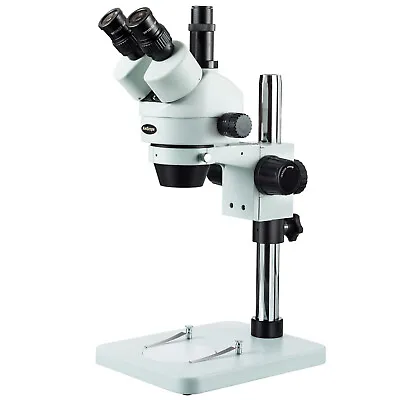 Buy AmScope 7X-45X Zoom Trinocular Stereo Microscope With Table Pillar Stand • 347.99$