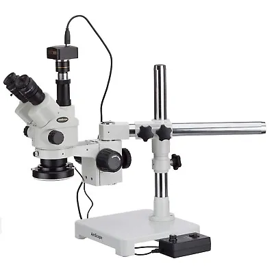 Buy 3.5X-90X Simul-Focal Stereo Zoom Microscope + 144-LED Ring Light + 5MP Camera • 924.99$