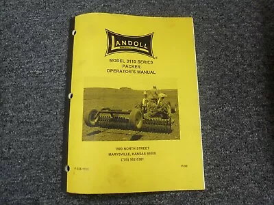 Buy Landoll 3110 Series 3110-14 Packer Cultipacker Owner Operator Manual • 118.55$