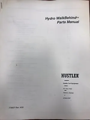 Buy Hustler Parts Manual Walk Behind Mowers #778837  • 5$