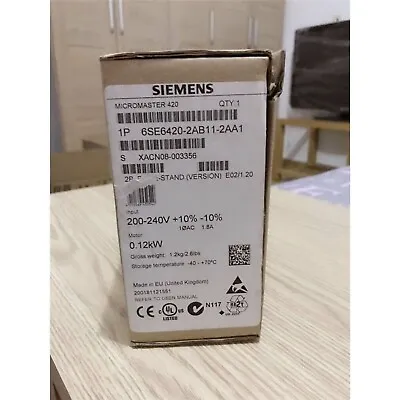 Buy New Siemens 6SE6420-2AB11-2AA1 6SE64202AB112AA1 MICROMASTER420 Without Filter • 332.87$
