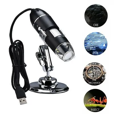 Buy 50X-1000X Digital Microscope 8 LED Endoscope USB Zoom Magnifier Camera Stand USA • 15.59$