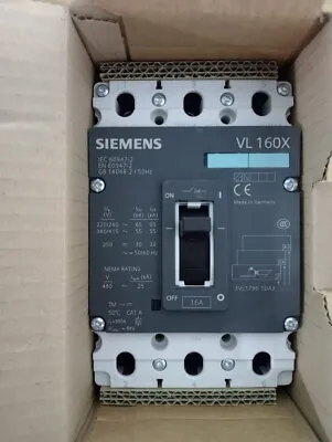 Buy Siemens   3VL1796-1DA33-0AA0  16A  55kA/415VAC  Circuit Breaker • 252$