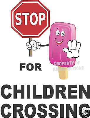 Buy Stop For Children Crossing Decal 24  Concession Ice Cream Food Truck Sticker • 39.99$
