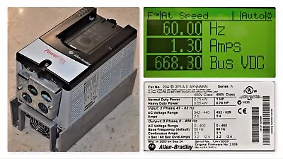 Buy Allen-Bradley PowerFlex 70 1 HP 20AD2P1A0AYNNNNN  480 VAC FRN 2.005 Tested Good • 499.99$
