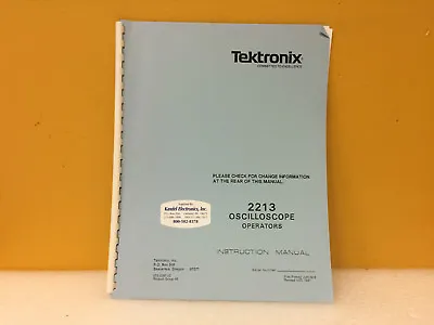 Buy Tektronix 070-3397-00 2213 Oscilloscope Operators Instruction Manual • 42.49$
