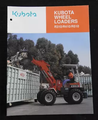 Buy Genuine Kubota R310 R410 R510 Wheel Loader Tractor Catalog Brochure 1990 Nice • 24.95$