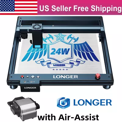 Buy LONGER B1 20W Laser Engraver Machine W/ Smart Air-Assist Kit 450x440mm Working • 799.99$